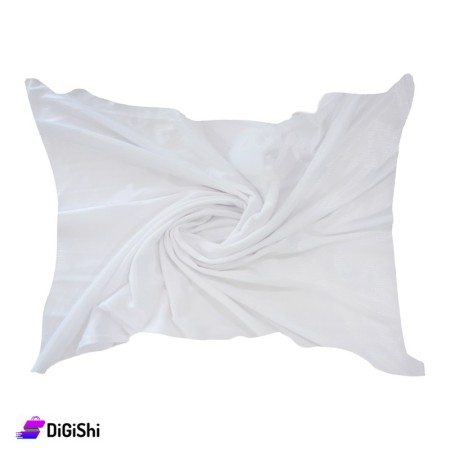 شال جاكار نسائي رسمة مربعات - أبيض