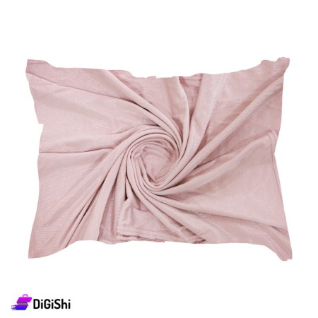 Women's Jacquard Scarf With Square Pattern - Pink