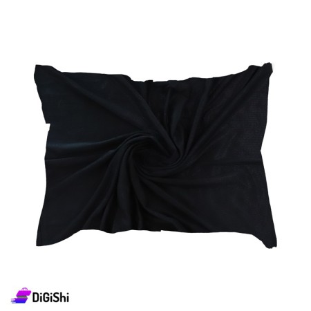 Women's Jacquard Scarf With Square Pattern - Black