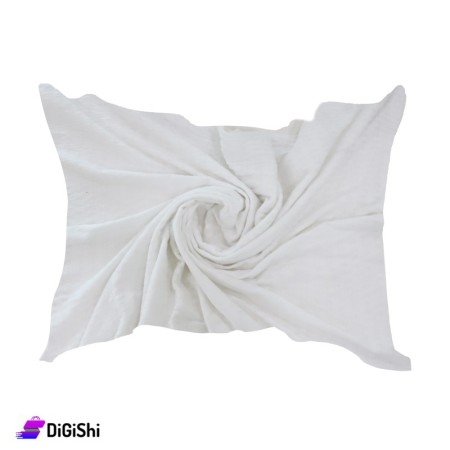 شال جاكار نسائي رسمة دوائر - أبيض