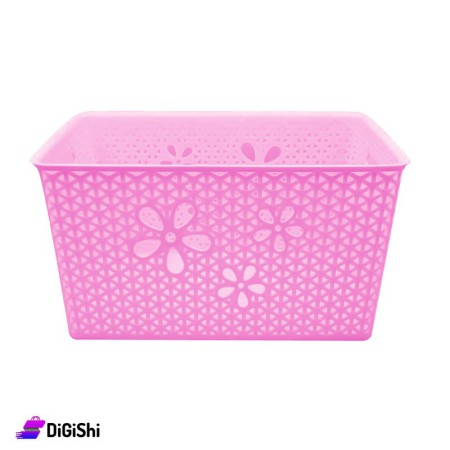 Shahd Plast Rectangular Mesh Plastic Basket Size 6 - Deep Pink