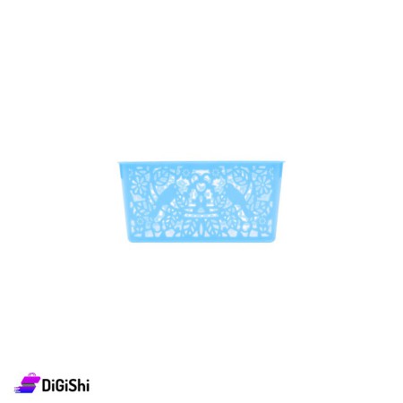 Shahd Plast Rectangular Mesh Plastic Basket Size 1 - Blue