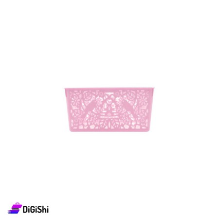 Shahd Plast Rectangular Mesh Plastic Basket Size 1 - Pink
