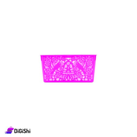 Shahd Plast Rectangular Mesh Plastic Basket Size 1 - Fuscia