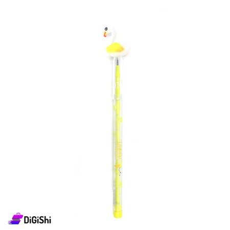 قلم رصاص مع رأس فلامينغو - أصفر