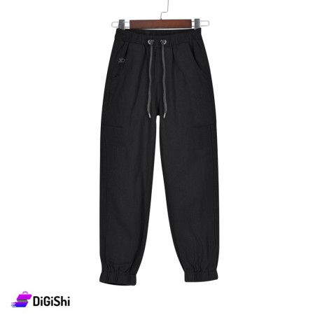 STARTER Children's Cotton Pants With Elastic at Waist - Black