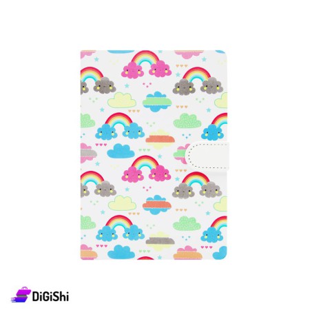 Rainbow And Clouds Notebook - White