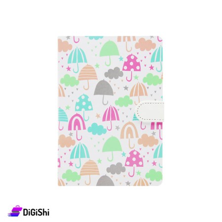 Umbrella And Clouds Notebook - White
