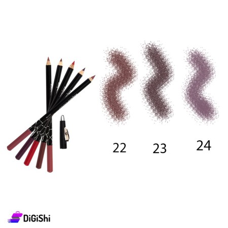 Ruby Rose Hb 095 Lip Pencil with Sharpener - 22, 23, 24