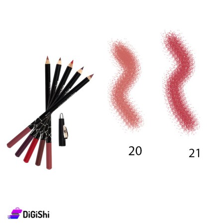Ruby Rose Hb 095 Lip Pencil with Sharpener - 20, 21