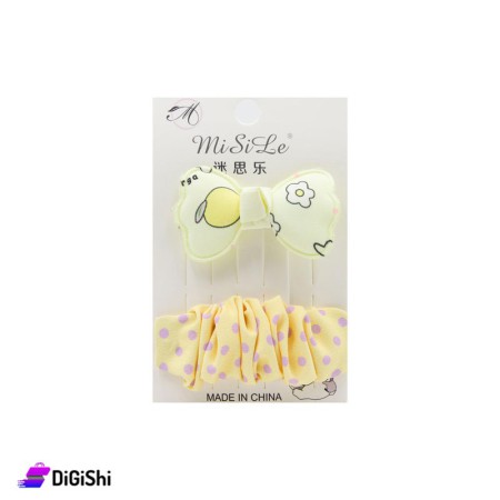 Fionka-Shaped Pair Of Hair Clips rectangular - Yellow
