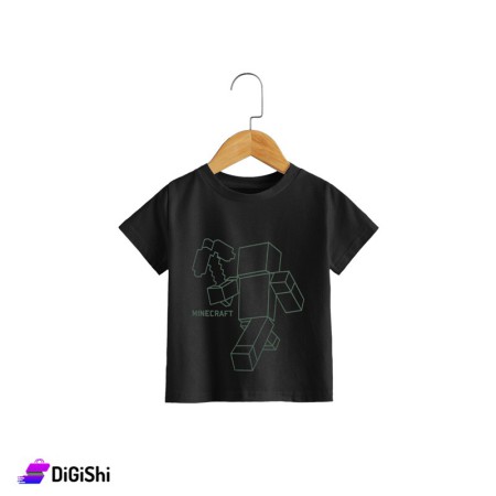 Mini More Kid's Round Neck T-Shirt - Black