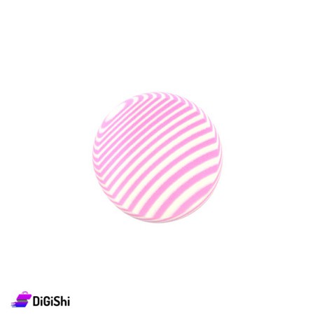 Juicy Beauty Powder Puff Round Shape With Pink Stripes
