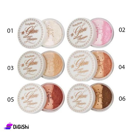 بودرة هايلايتر سائبة Ruby Rose To Glow HB 7227