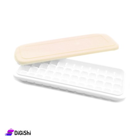 SUPER STAR Plastic Ice Cube Tray With Cover - Beige