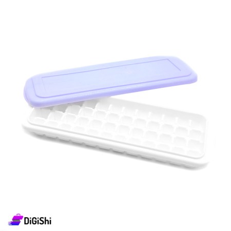 SUPER STAR Plastic Ice Cube Tray With Cover - Purple