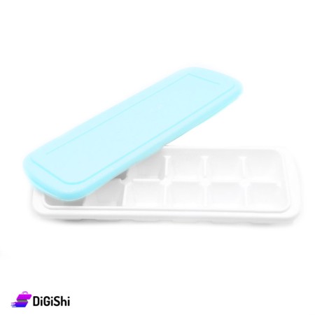 SUPER STAR Plastic Ice Cube Tray With Cover 12 Cubes - Blue