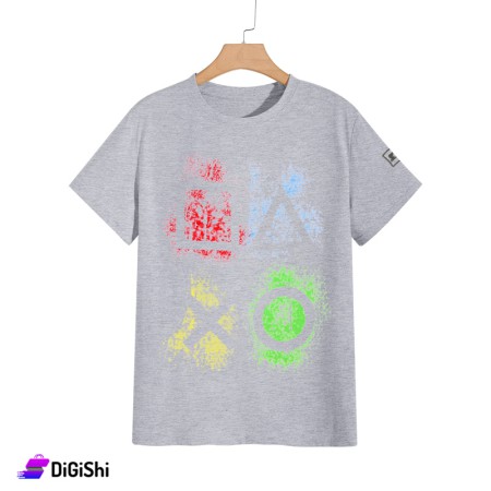 STARTER Men's Cotton T-Shirt Colorful Shapes - Gray