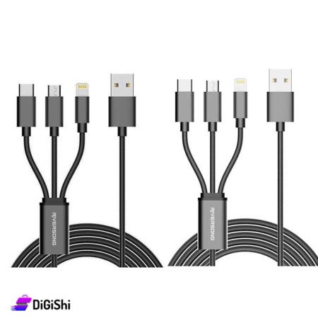 كابل Riversong Infinity III Cable 3 In 1 رمادي، أسود