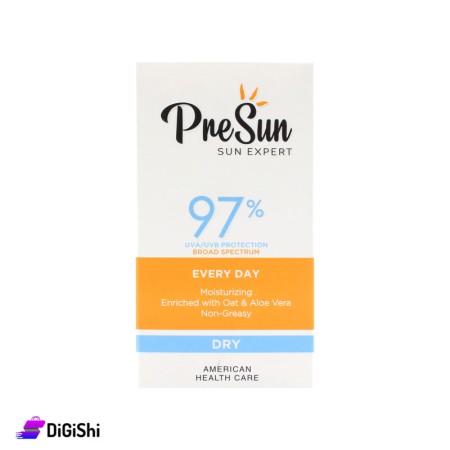 كريم واقي شمسي شفاف حماية 97% PreSun - للبشرة الجافة