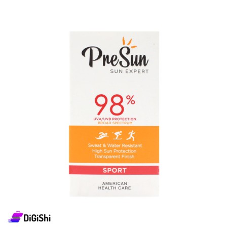 كريم واقي شمسي شفاف حماية 98% PreSun - للرياضيين وأثناء ممارسة الرياضة