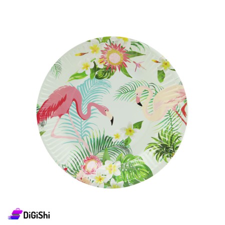 Paper Plates Set Flamingo - Light Tiffany