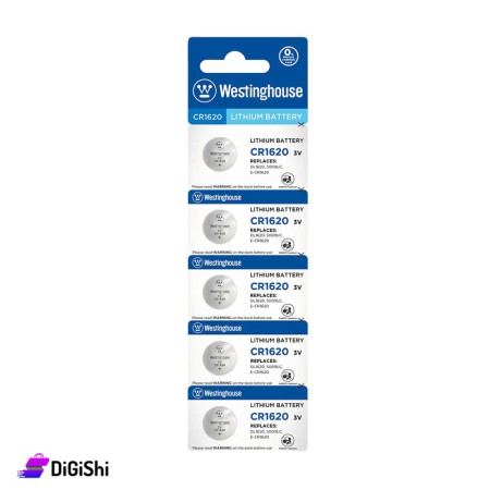 مجموعة خمس بطاريات ليثيوم 3 فولت - CR1620-BP5 Westinghouse