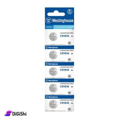 مجموعة خمس بطاريات ليثيوم 3 فولت - Westinghouse CR1616