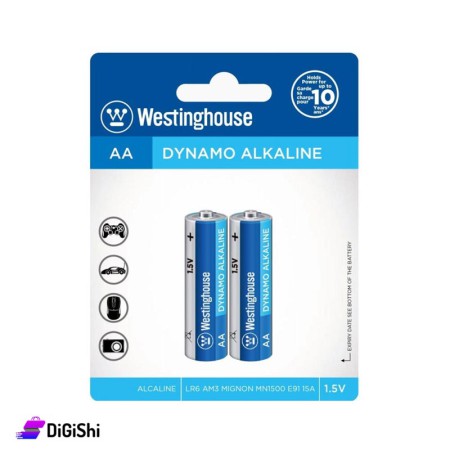 Westinghouse Pair Of Dynamo Alkaline Size AA Battery LR6 - 1.5 V