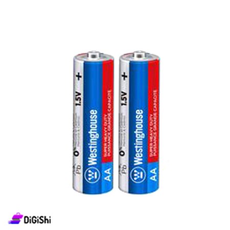 زوج بطاريات قياس AA عادي غلاف نايلون Super Heavy Duty R6P Westinghouse