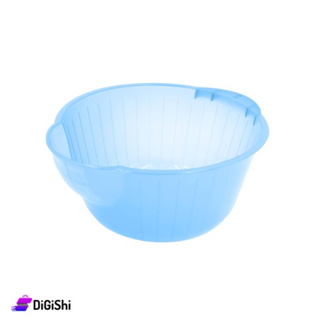 Rounded Plastic Strainer - Blue