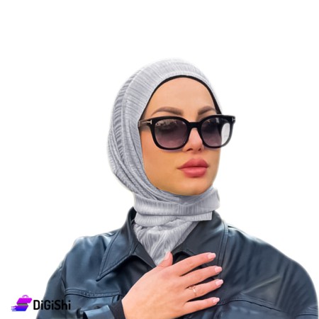 حجاب نسائي ليكرا - رمادي