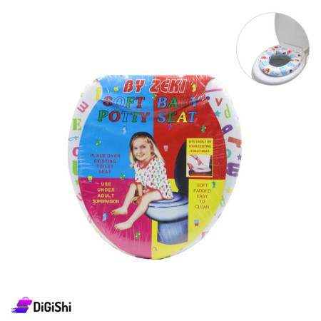 Kids Potty Seat Letters Drawing - White