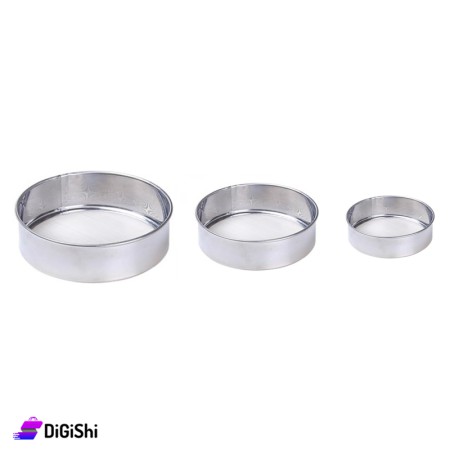 3Pcs Round Stainless Steel Mesh Sieve Strainers