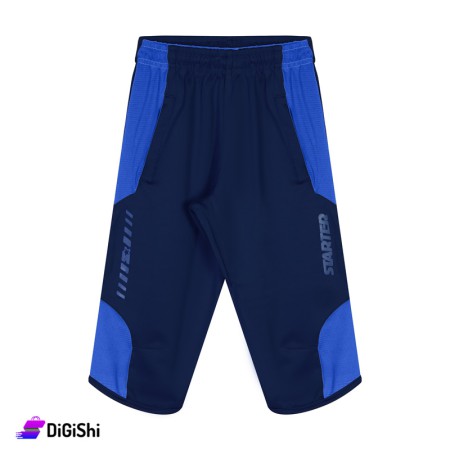 STARTER Men's Polyester Medium Length Shorts - Navy & Blue