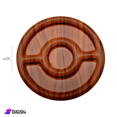 Triple Wooden Serving Dish Circle Shape