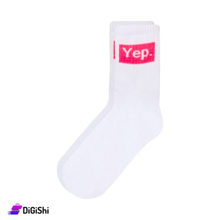 ZOX Cotton Long Women's Socks - White & Fuchsia