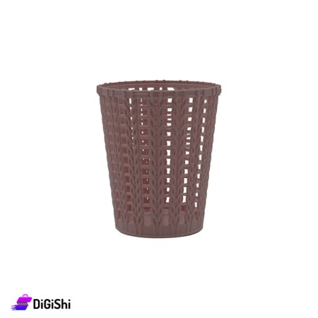 Shahd Plast Small Circular Plastic Basket - Brown