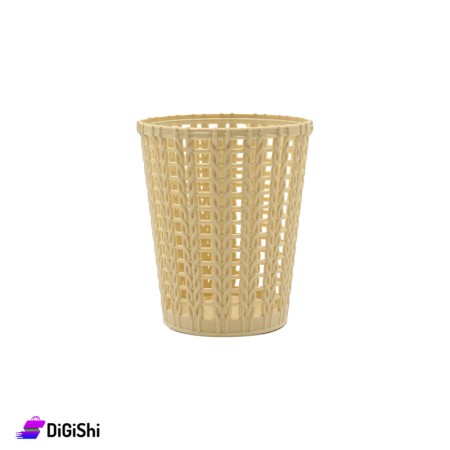 Shahd Plast Small Circular Plastic Basket - Beige