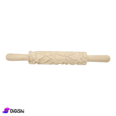 Decorative Wood Rolling Pin To Decorate The dough - Flowers Inscription