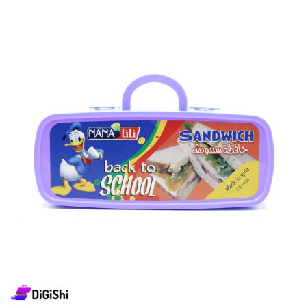 Plastic Sandwich Box - Light Purple