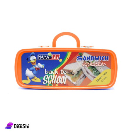 Plastic Sandwich Box - Orange