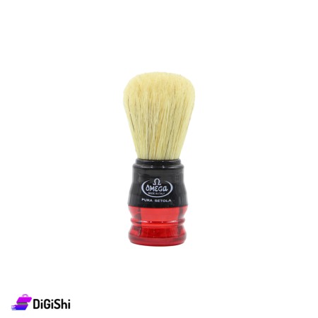 Men's Shaving Brush OMEGA Brand Transparent Red Color