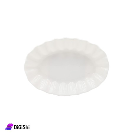 صحن بلاستيك شكل بيضوي - أبيض