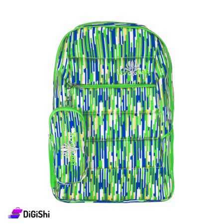 Lily Zak Two Layers Fabric Backpack With a Pencil Case  - Green