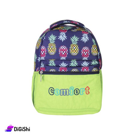 Pineapple Canvas Backpack For Kids - Neon