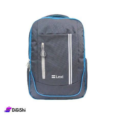 LEXI Three Layers Waterproof  Fabric Backpack - Gray and Blue