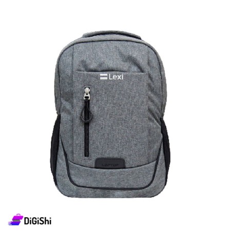 LEXI Tow Layers Quilted Fabric Backpack - Dark Gray