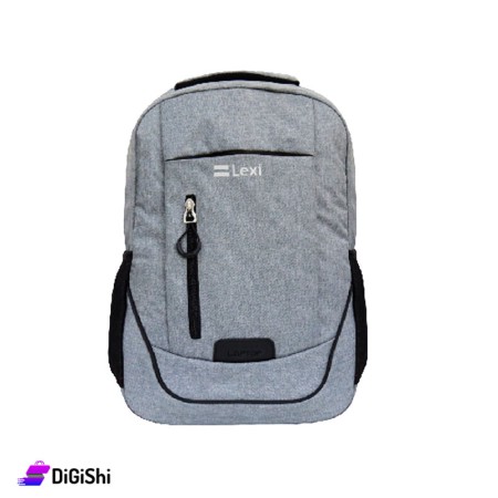 LEXI Tow Layers Quilted Fabric Backpack - Light Gray