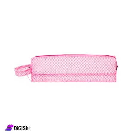 Lexi School Tarpaulin Mesh Pencil Case - Pink